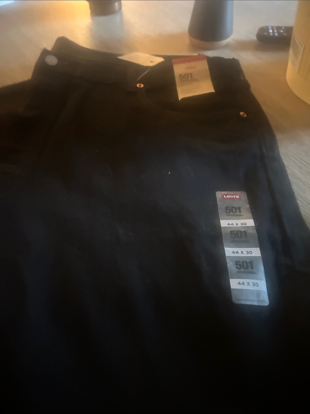 Levi's Black 501 Straight Jeans